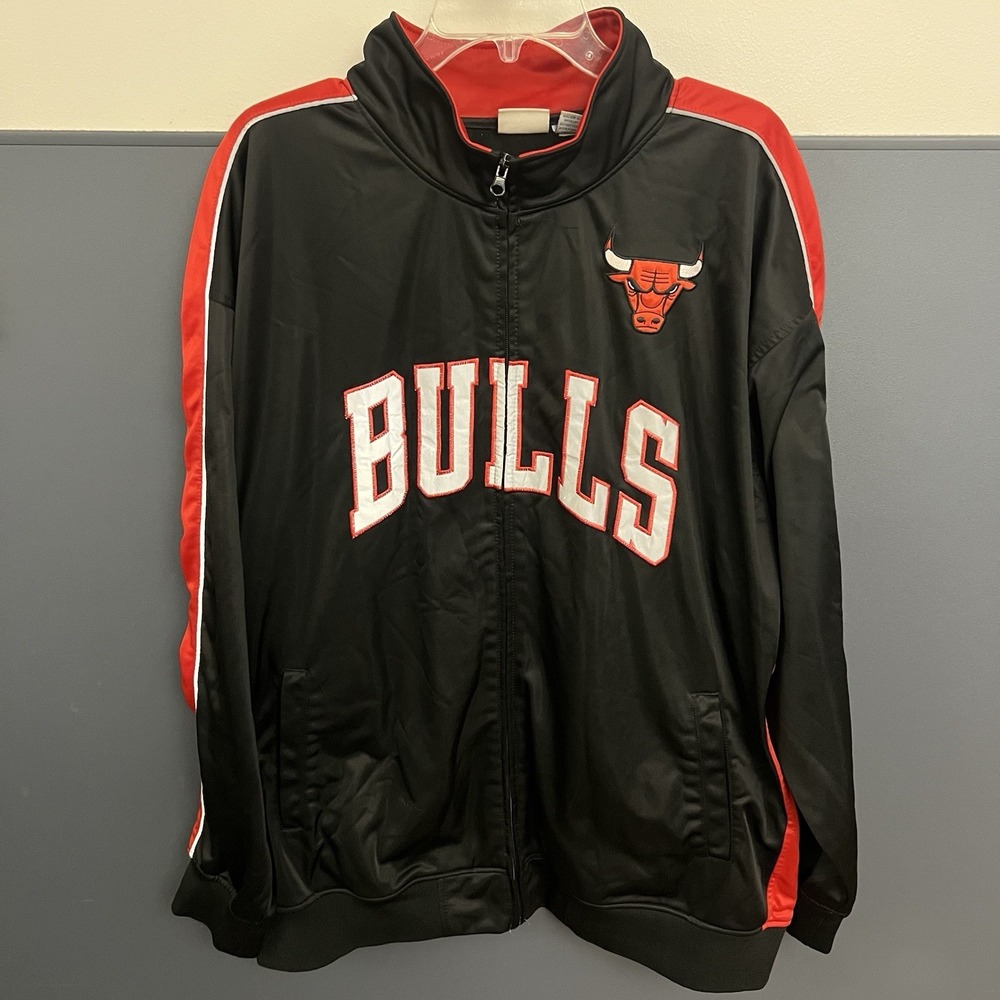 Vintage NBA Chicago Bulls Varsity Jacket Size‎ 3XL Zip Up Red Black